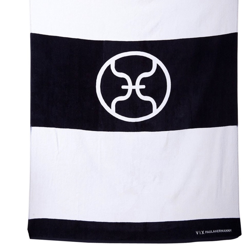 VIX PAULA HERMANNY STRIPE BLACK WHITE TOWEL